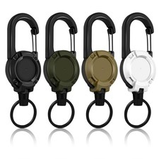 Retractable Keychain 4 Pieces Heavy Duty Carabiner Badge Holder Retractable B...