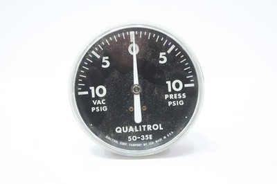 Qualitrol 50-35E Vacuum Pressure Gauge W/ Bleeder -10 To 10psi 1/4in Npt 4in