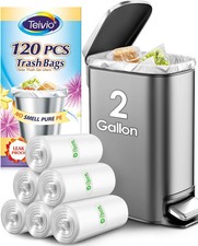2 Gallon 120 Counts Strong Trash Bags Garbage 1 Count Pack of 120 , clear