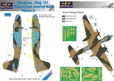 1/48 Boston Mk.III Pattern A Camouflage painting mask for AMT, Italeri, Revell.