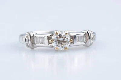 Bague alliance diamant – Or blanc 18K – T - Photo 1/4