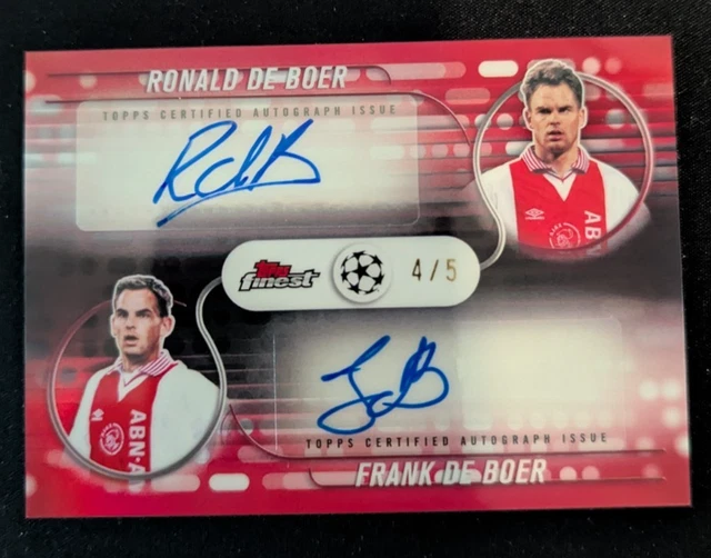 Frank de Boer/Ronald de Boer Topps Finest UCC 25/26 Bloodline Dual Auto /5 Ajax