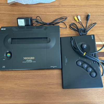 SNK Neo Geo Neogeo AES ROM Console System with Stick Controller Set Tested