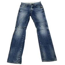 G-Star Raw Jeans Mens 32x34 Blue Medium Wash 3301 Loose Tapered Button Fly Denim