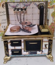 Vtg. OMA'S Kitchen SCHOPPER Tin Toy Stove New Open Box with Pots  Pans Germany