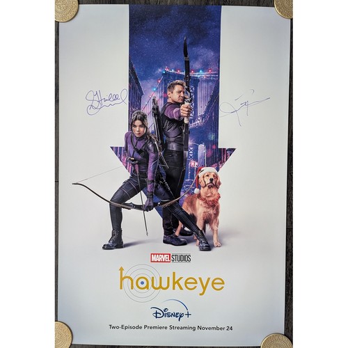 Jeremy Renner & Hailee Steinfeld Signed Hawkeye Double-Sided Poster #2 (27x40)