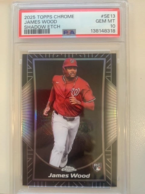 James Wood Shadow Etch Rookie PSA 10 2025 Topps Chrome Washington Nationals RC