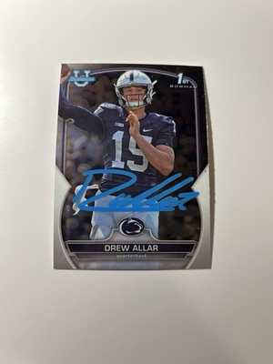 2022 Bowman Chrome University 1st Drew Allar Autograph Card Signed Steelers