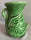 Vintage Shawnee Pottery Swan Vase / Planter #806 Green 6"H MCM Excellent