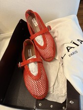 Alaïa Mesh Fishnet ballet flats orange 37 US 6.5