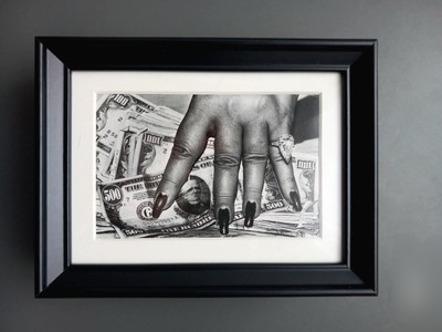 Helmut Newton 1986 Photo Art Print Fat Hand and Dollars Monte Carlo Kunstdruck 