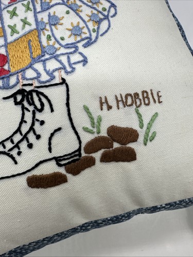 Vintage 1974 Holly Hobbie Stickerei Kissen 17” x 13” - Bild 3 von 6