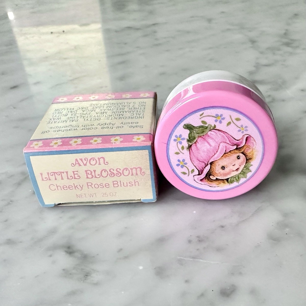 Vintage 1983 Avon Little Blossom Fairy Cheeky Rose Blush .25 oz