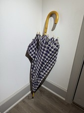 42 Inch Circumference. 35 Inch Long VINTAGE 50  s-70  s Waxed Cotton Umbrella