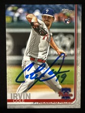 2019 Topps Update Cole Irvin Signed Rookie Card US108 Phillies Autograph Auto RC