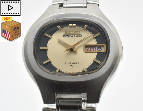 Vintage 1973 [As-Is] SEIKO 5 ACTAS 7019-5010 Navy 38mm Men's Automatic Watch JP