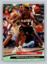 1992-93 Ultra Rookie RC #344 Dave Johnson Portland Trail Blazers Basketball Card. rookie card picture