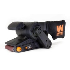 WEN Belt Sander 7-Amp 3 in. x 21 in. Corded Detachable Dust Bag Lock-In Safety