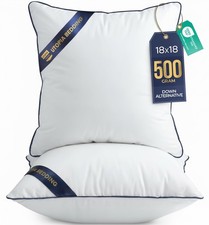 Throw Pillow Inserts Pack of 2, White , 18 x 18 Inches Decorative Indoor Pil...