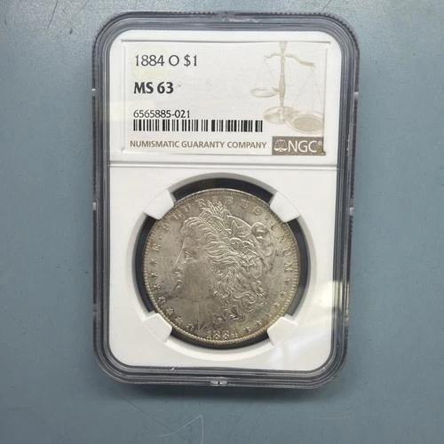 1884-O Morgan Silver $1 Dollar Coin  NGC MS 63