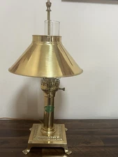 Paris Istanbul Orient Express Brass Clawfoot Adjust Bouillotte Table Lamp 3 Way