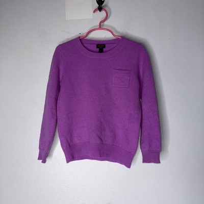 Crewcuts Girls Purple Crew Neck Cashmere Sweater Size 6-7