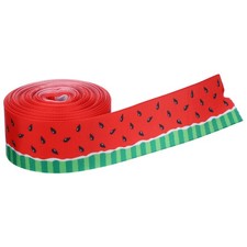  1 Roll Watermelon Ribbon: 10 Yards Red Fruit Wired Ribbon for Gift Wrapping Bow