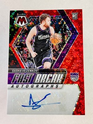 2023-24 Mosaic Sasha Vezenkov #FB-VEZ Fast Break Autographs RED /49 Kings