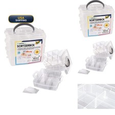 Folia 43002 Sorting Box - 18 Compartments 3 Levels, Carry Handle, 15x15x12.5cm
