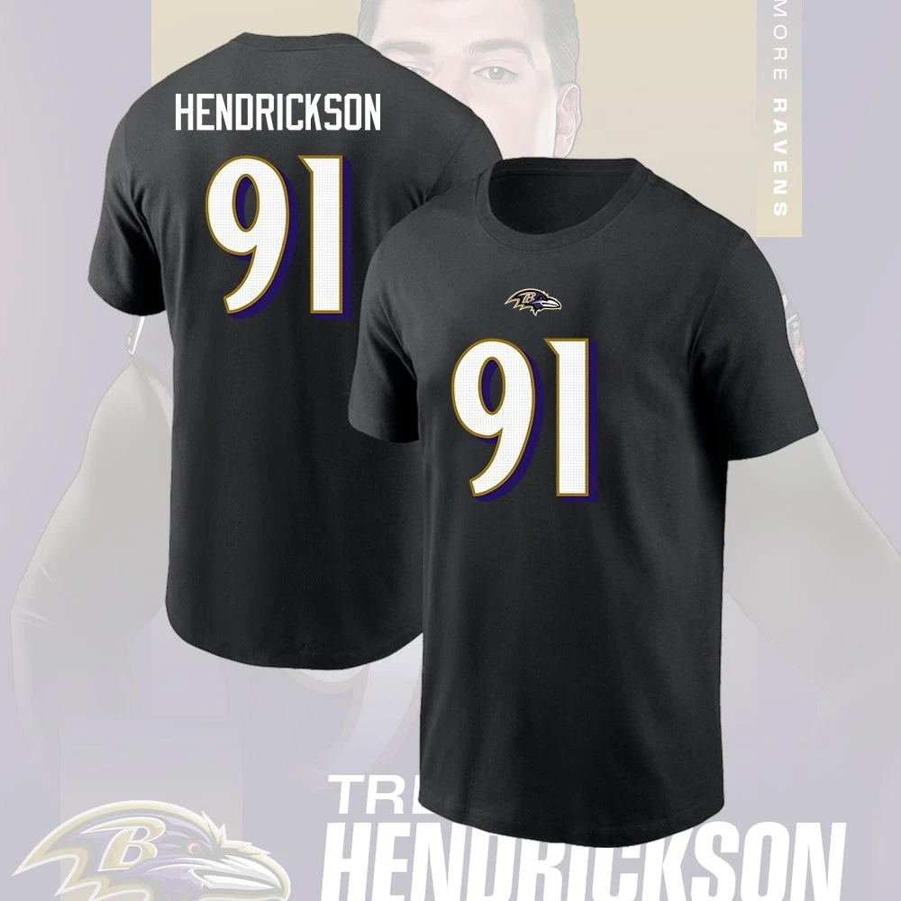 Trey Henderickson #91 Baltimore Ravens 2026 Player Name & Number Fans