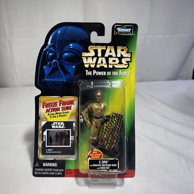 STAR WARS C-3PO METALIZED BODY W/ CARGO NET POTF 1997 Freeze Frame  KENNER