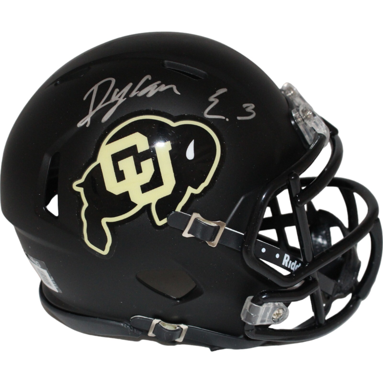 Edwards Autographed Signed Colorado Buffaloes Dylan Black Mini Helmet BAS 42740 