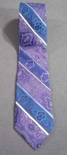 Robert Graham Silk Tie Necktie Purple Blue Striped Paisley