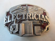 Electrician Belt Buckle Circuits Wiring Motors Vintage 1987 Siskiyou