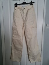 Primark denim co Cream Cargo Trousers Pants Size 10 womens ladies