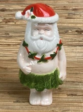 Santa Claus Christmas Tiki Mug 2 Piece Lid Hawaiian Theme New Hula Claus