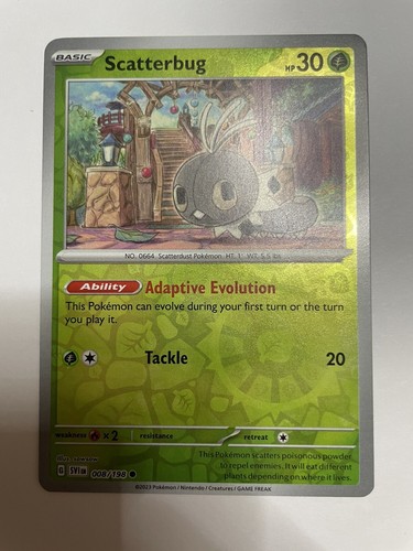 Pokémon TCG Scatterbug Scarlet & Violet Base Set 008/198 Reverse Holo ...