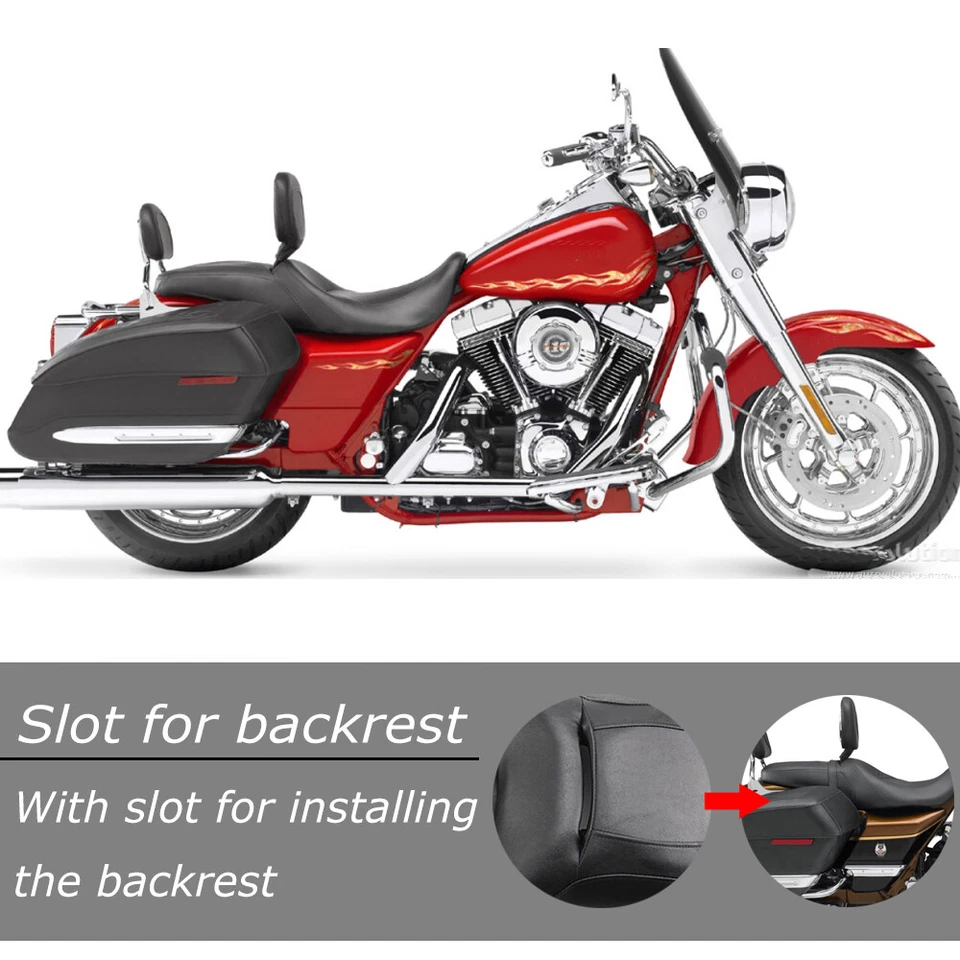 Low-Profile Driver Passenger Seat For Harley Touring Road King Street Glide 08+ - Image 4 of 4