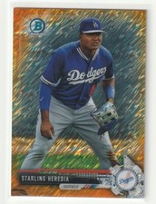 💎 2017 Bowman Chrome - Starling Heredia - Orange Shimmer Refractor /25 BCP226 
