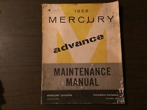 1958 MERCURY MAINTENANCE. MANUAL / SHOP MANUAL. NICE SHAPE | eBay