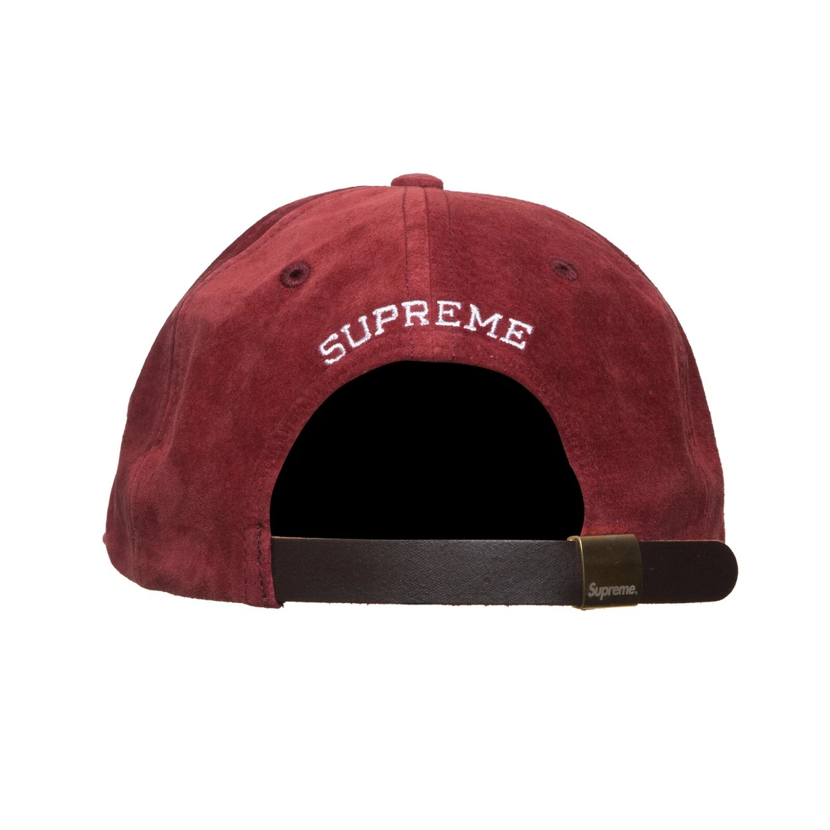 Supreme Suede S-Logo 6 Panel Cap Burgundy Box Logo BOGO F/W 2016 Authentic
