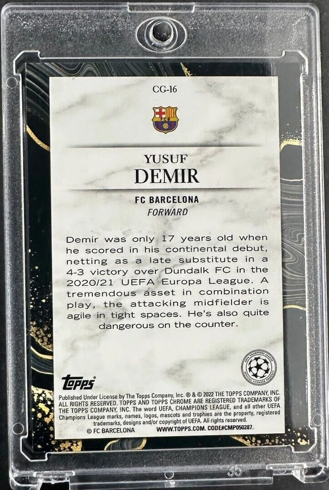 2022 Topps Chrome UEFA Yusuf Demir Chasing Glory RC #CG-16 - Image 2 of 2