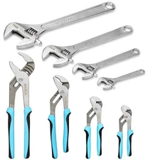 SHALL 8-Piece Adjustable Wrench & Water Pump Pliers Set, 12/10/8/6 Inch