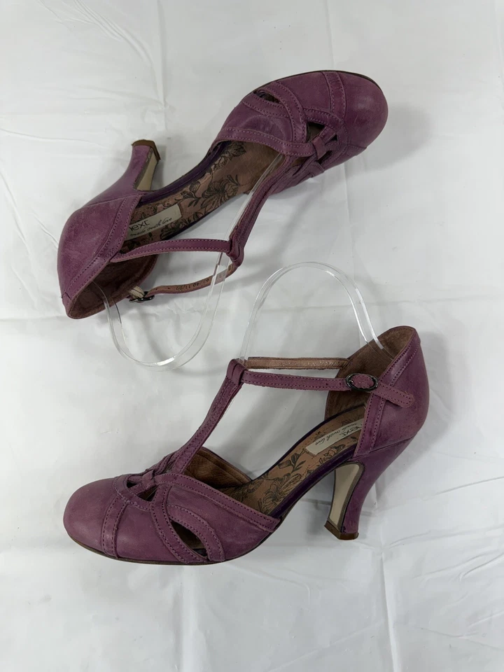 Zapatos de salón NEXT de cuero púrpura talla 9 Foto 3 de 4