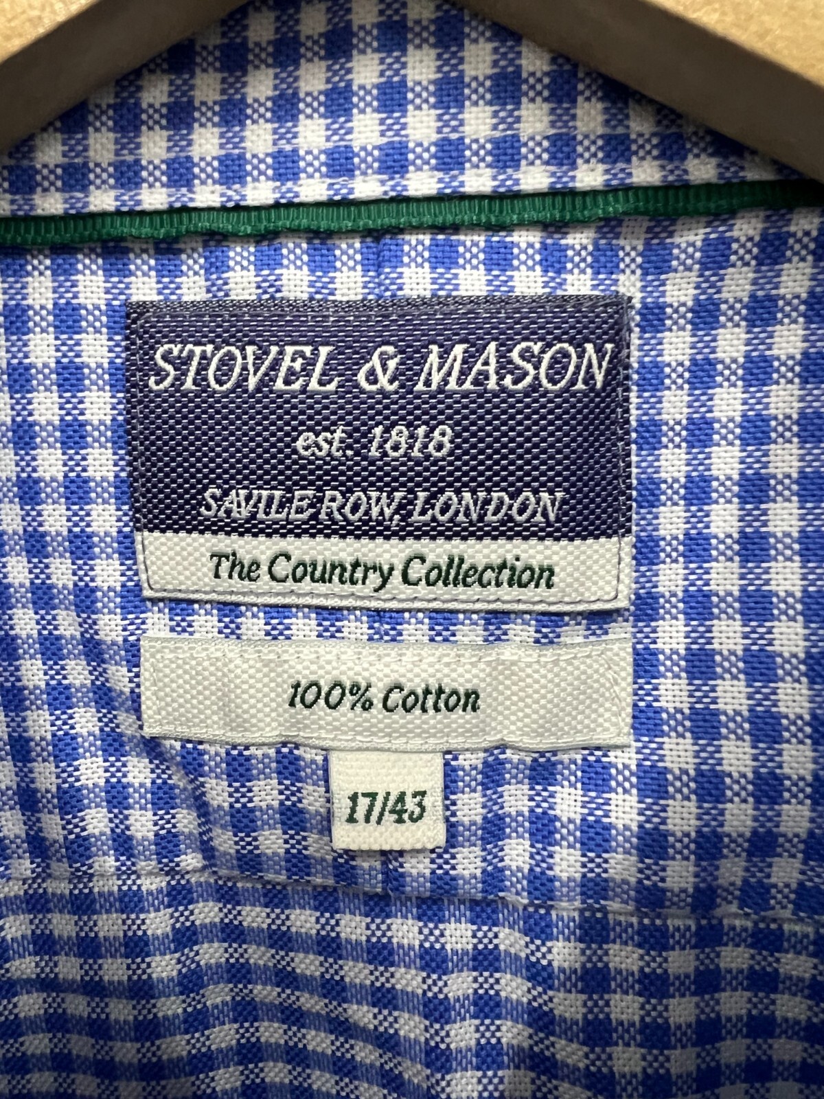 Camicia uomo Stovel & Mason Savile fila 100% cotone a quadri 17 43
