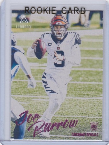 JOE BURROW ROOKIE CARD 2020 Luminance PINK VARIATION NFL RC Bengals LSU TIGERS - Picture 1 of 2