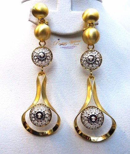 Extra langer vergoldeter Ohrring Schmuck für Damen - Bild 18 von 18