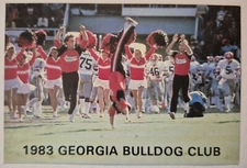 Georgia Bulldog Club Membership Card Football Schedule 1983 Wallet Size AA104