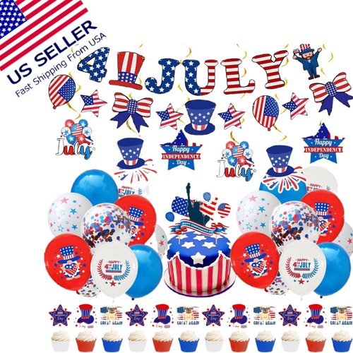 4th Of July Independence day Party Banner Kit USA Patriotic July4 Decorations
