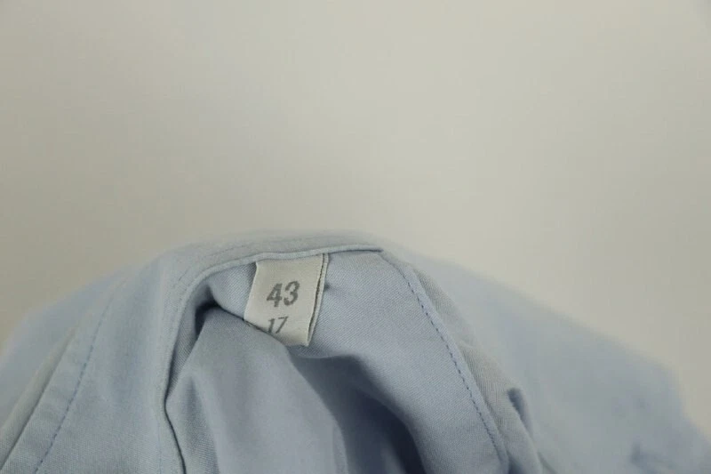 Camisa de vestir Van Laack azul real algodón cuello barril puño manga larga 43 17 Foto 3 de 4